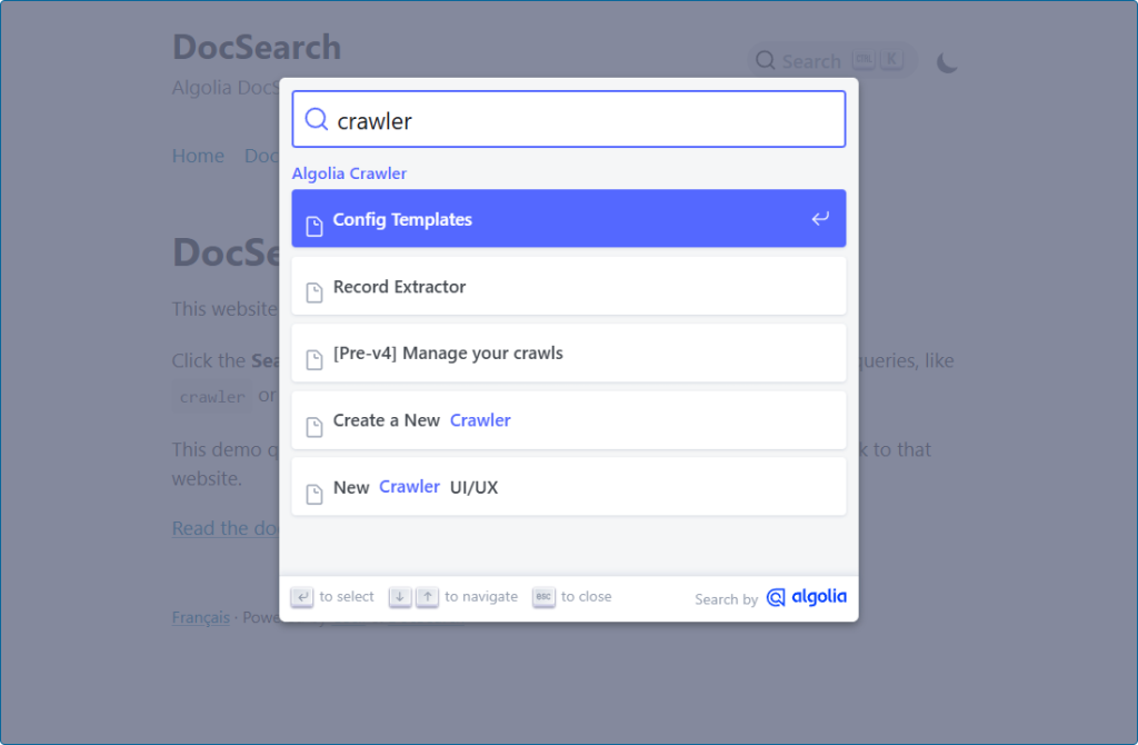 theme-docsearch's screenshot